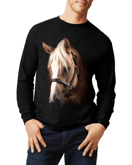 PLAYERA MANGA LARGA CABALLO GUERO