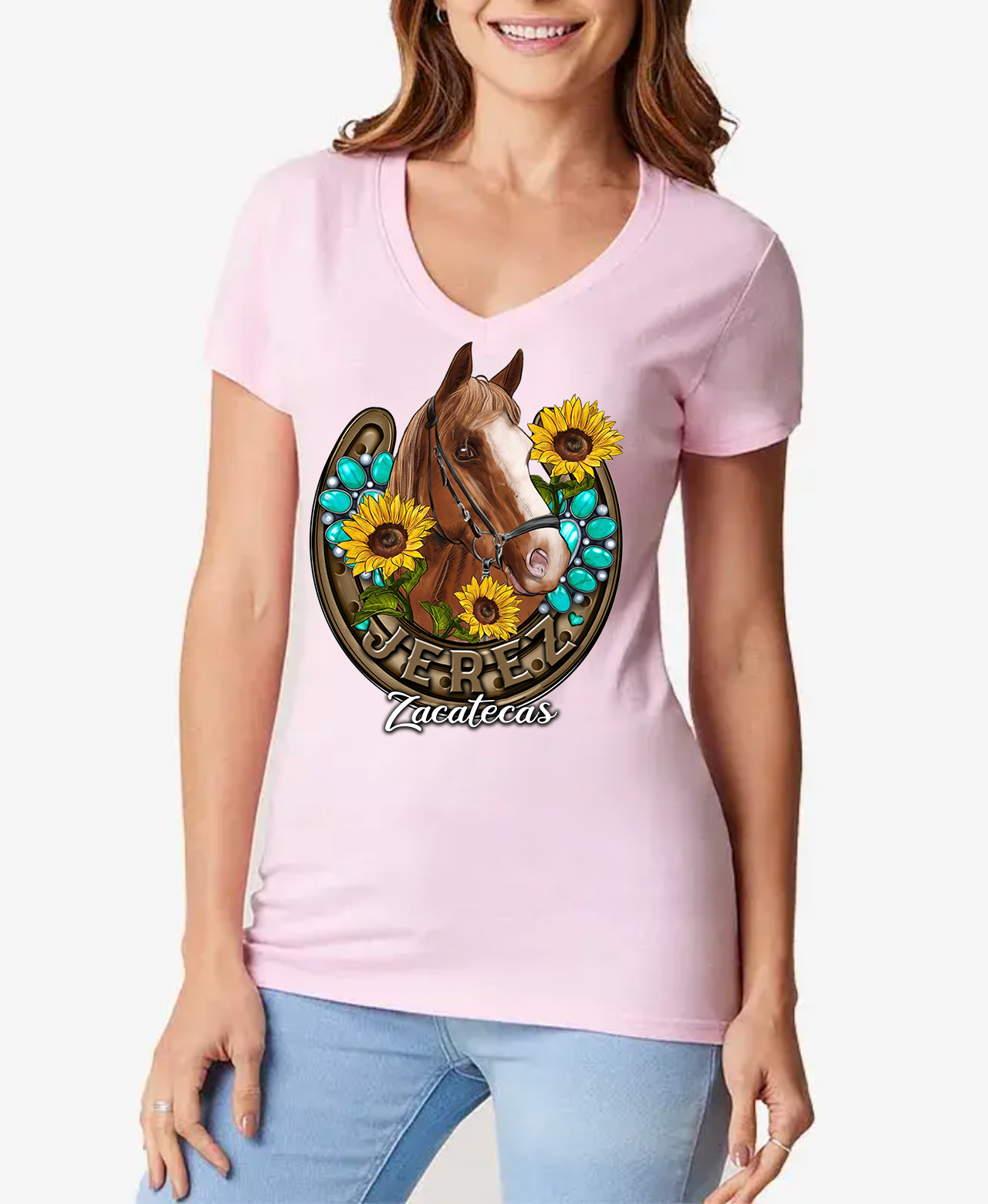 BLUSA ALGODON CABALLO CON GIRASOLES